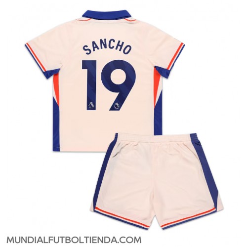 Camiseta Chelsea Jadon Sancho #19 Segunda Equipación Replica 2024-25 para niños mangas cortas (+ Pantalones cortos)